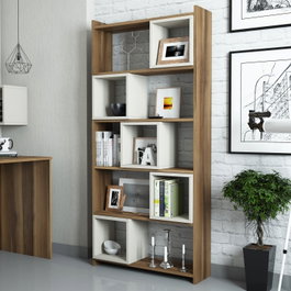 Hanah Home Estantería Moderna Nogal y Crema